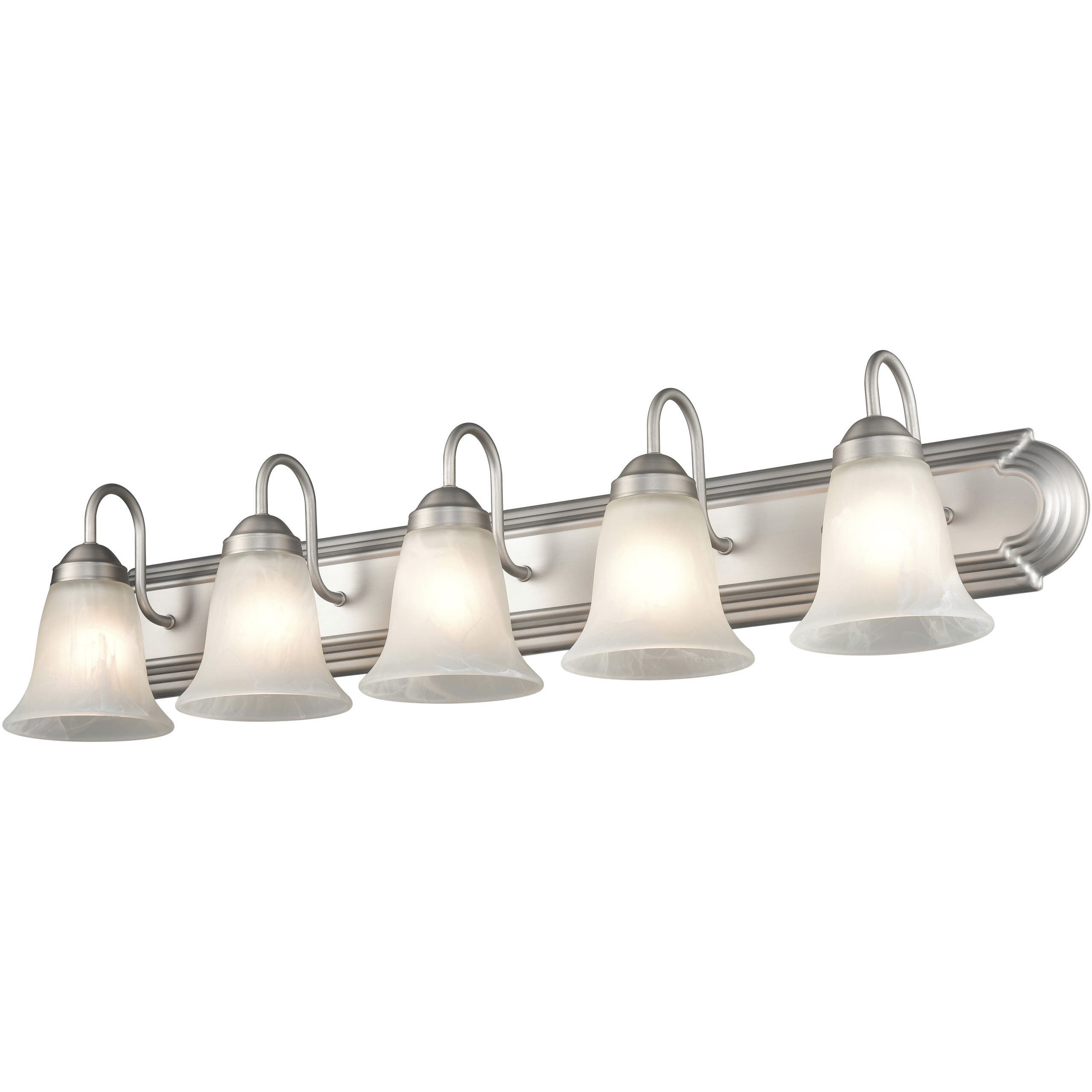 Compana 5 Light 36 inch Satin Nickel Bathroom Vanity Light Wall Light